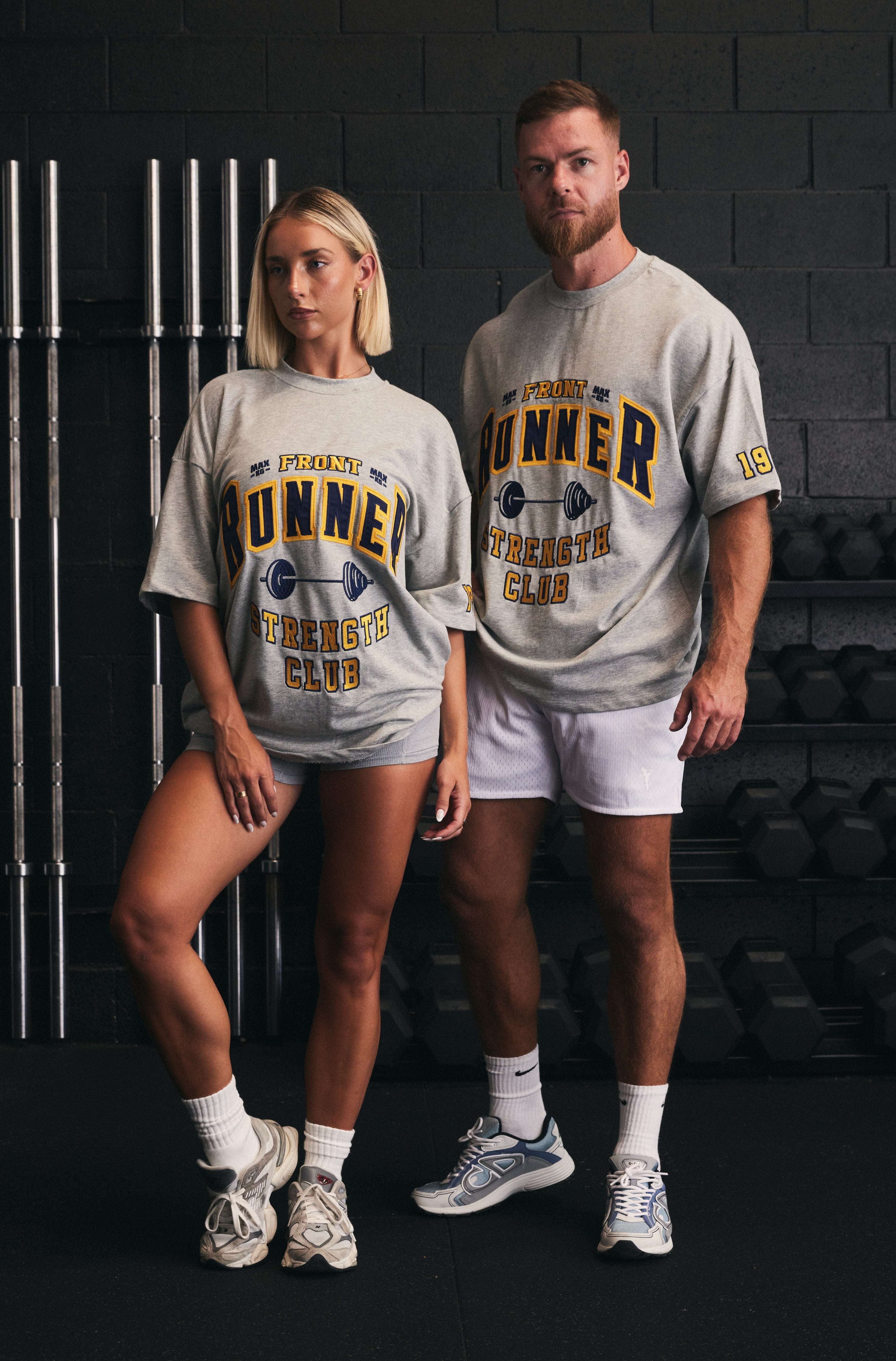 Grey Marle Strength Tee for Workouts
