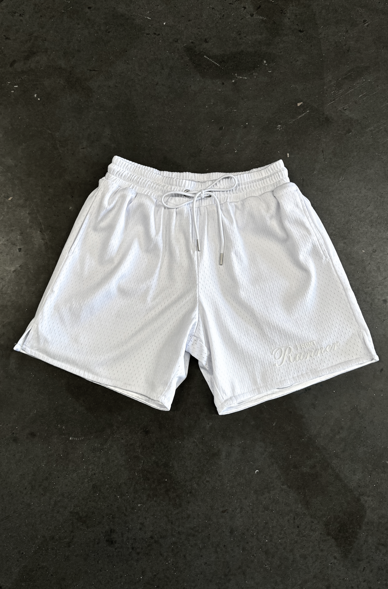 White Staple Mesh Shorts - Lightweight & Breathable