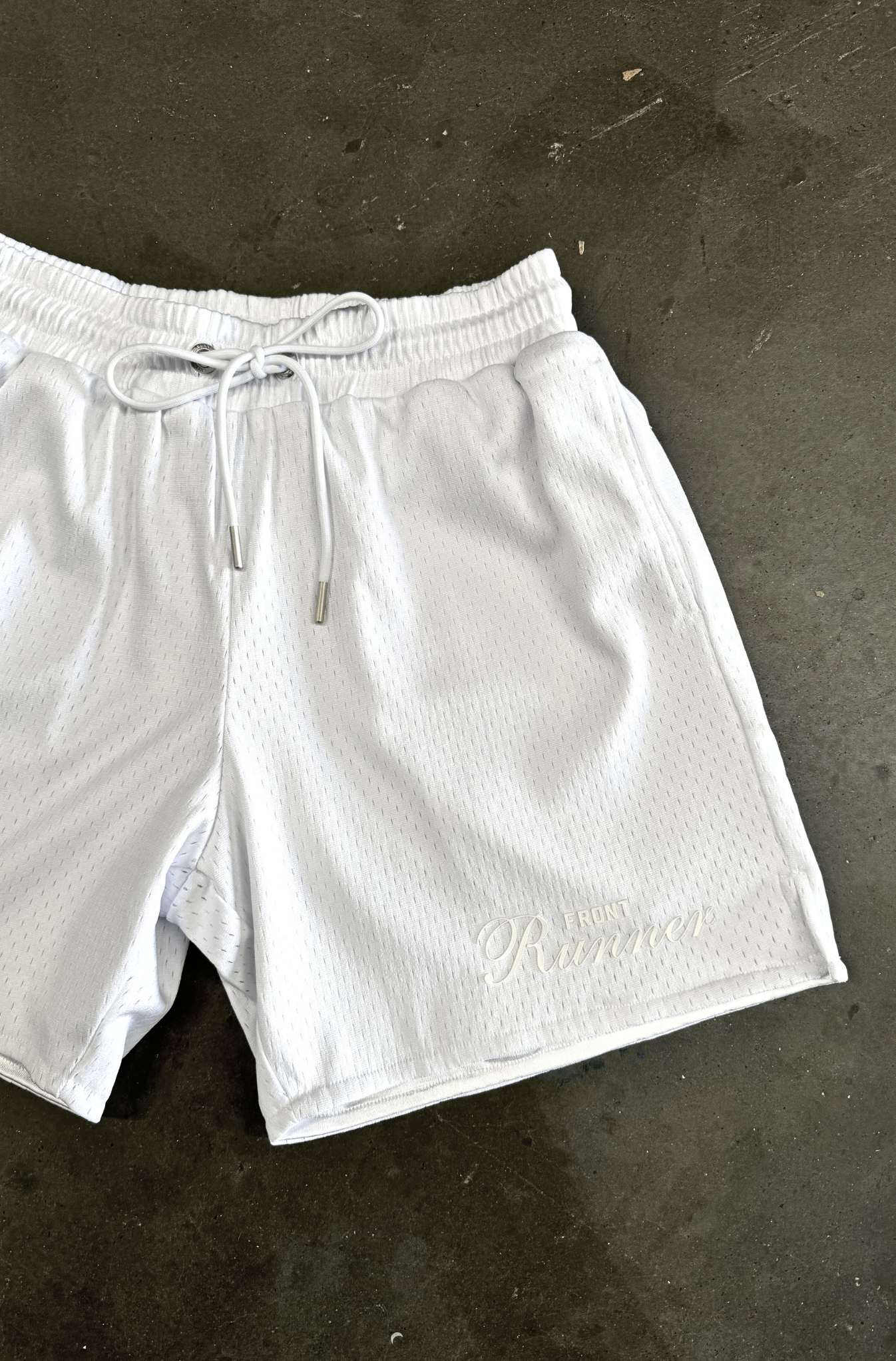 White Staple Mesh Shorts - Lightweight & Breathable