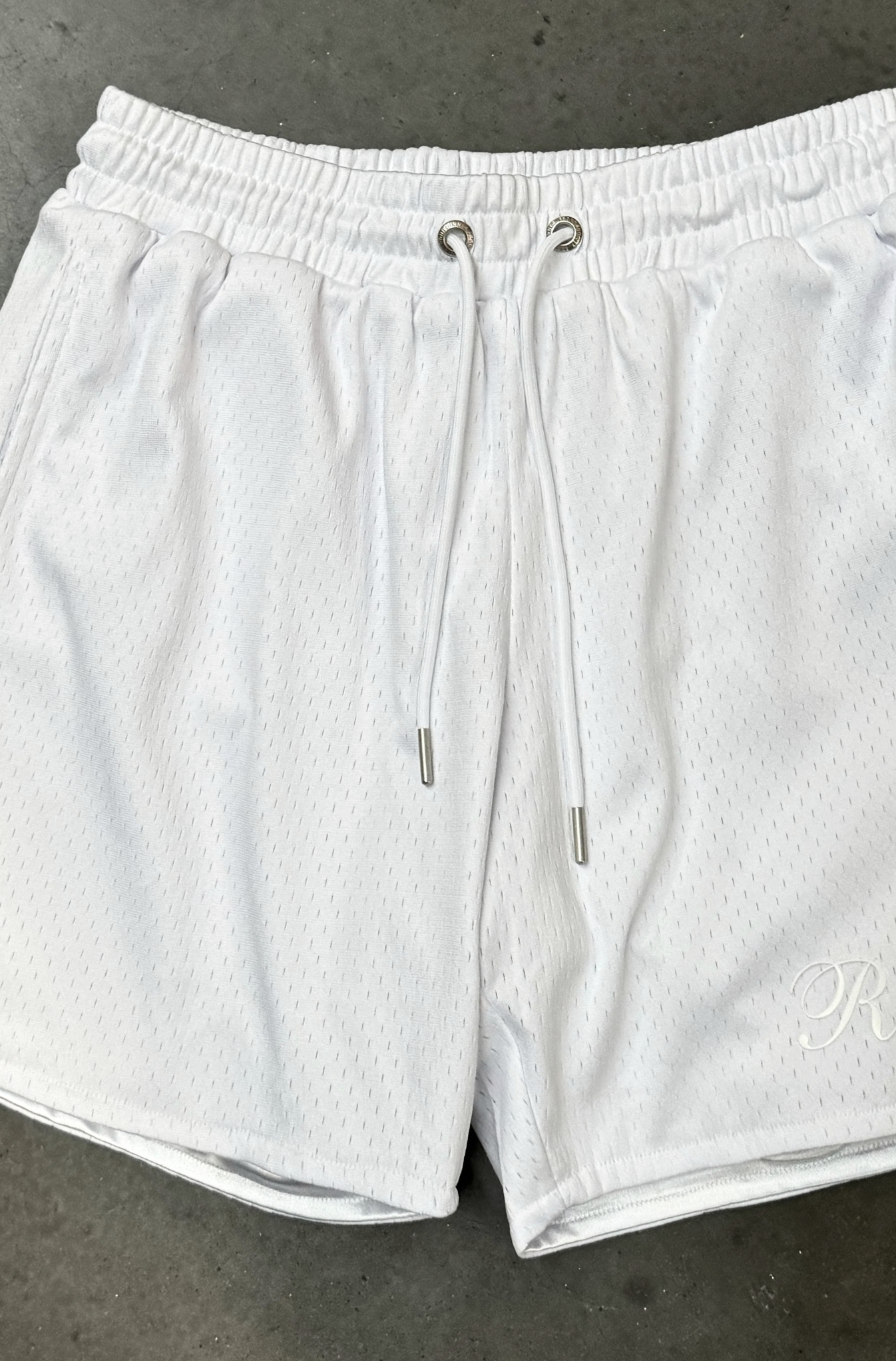 White Staple Mesh Shorts - Lightweight & Breathable