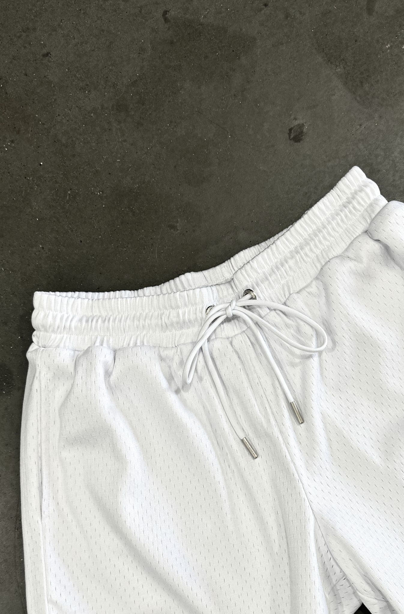 White Staple Mesh Shorts - Lightweight & Breathable