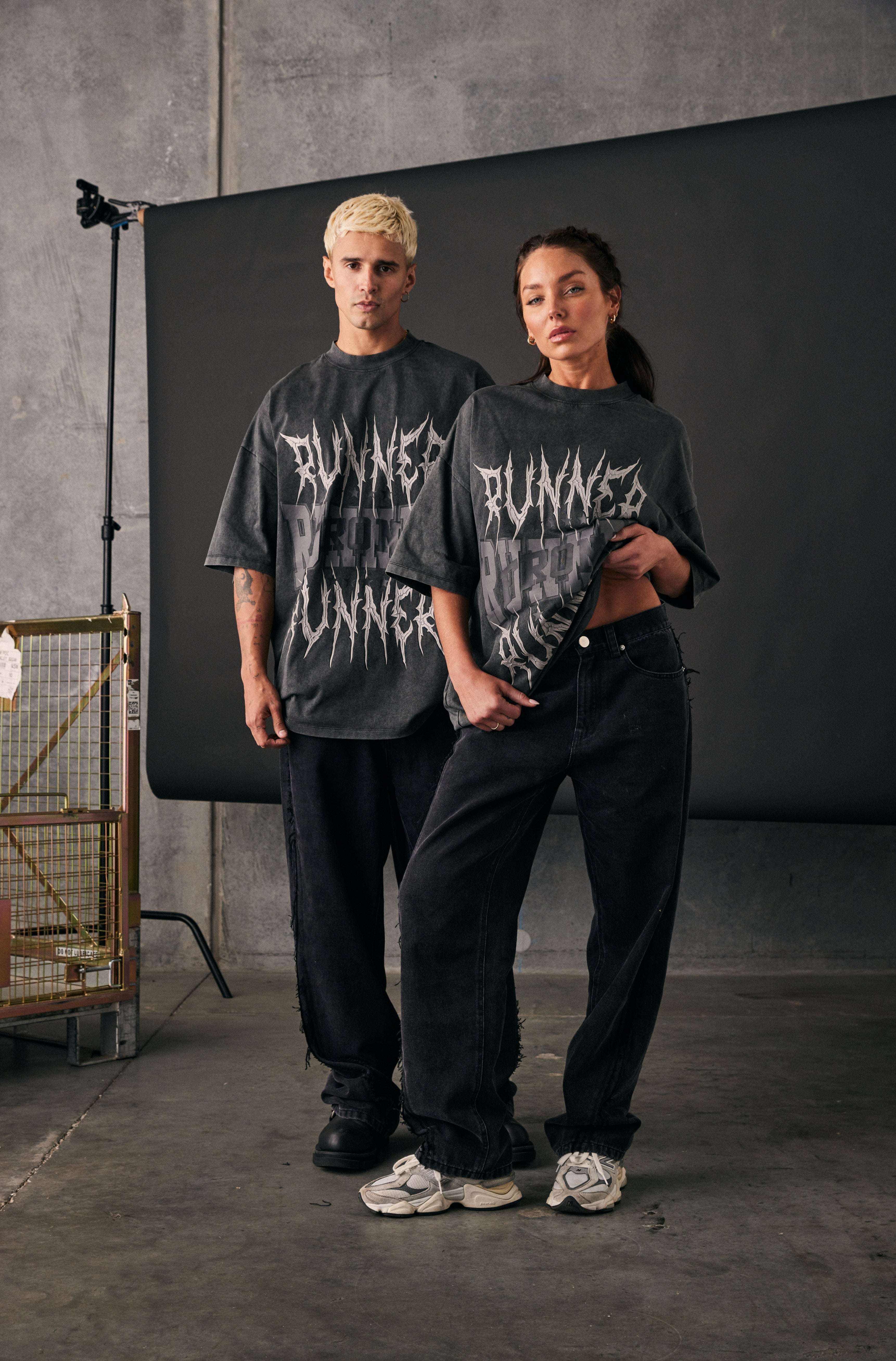 Washed Black Runner Tribe T-Shirt