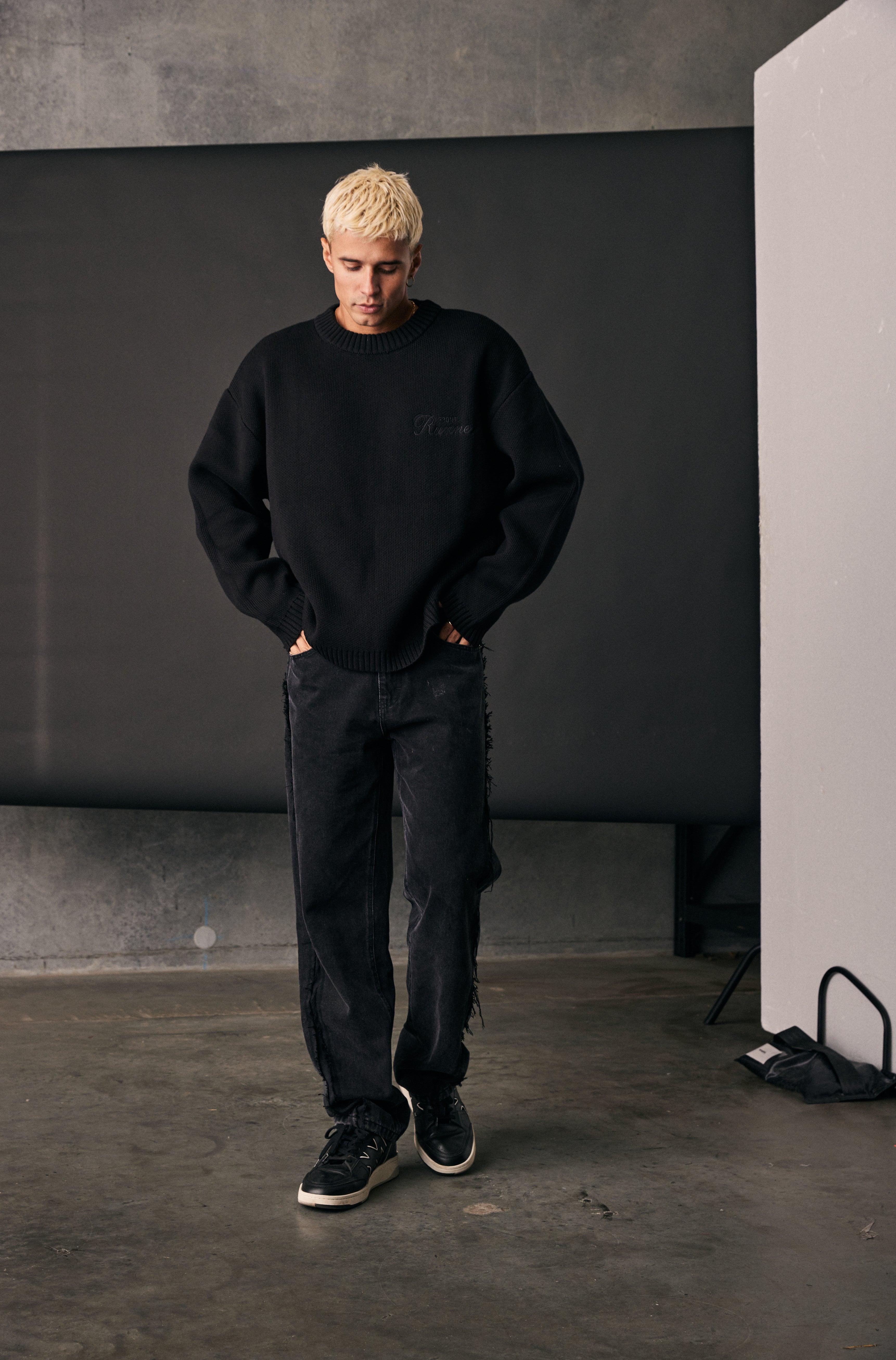 Black Staple Knit Sweater