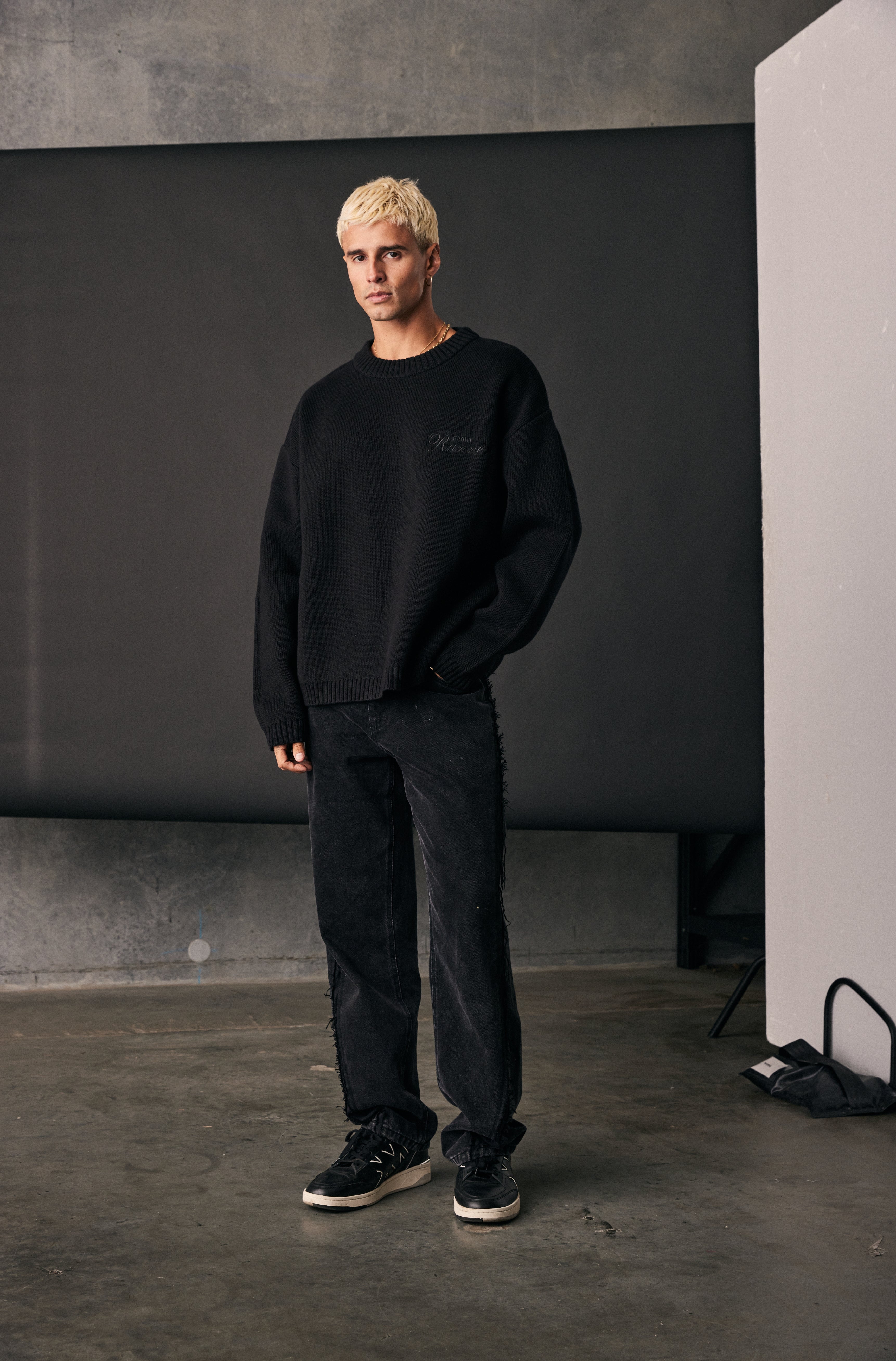 Black Staple Knit Sweater