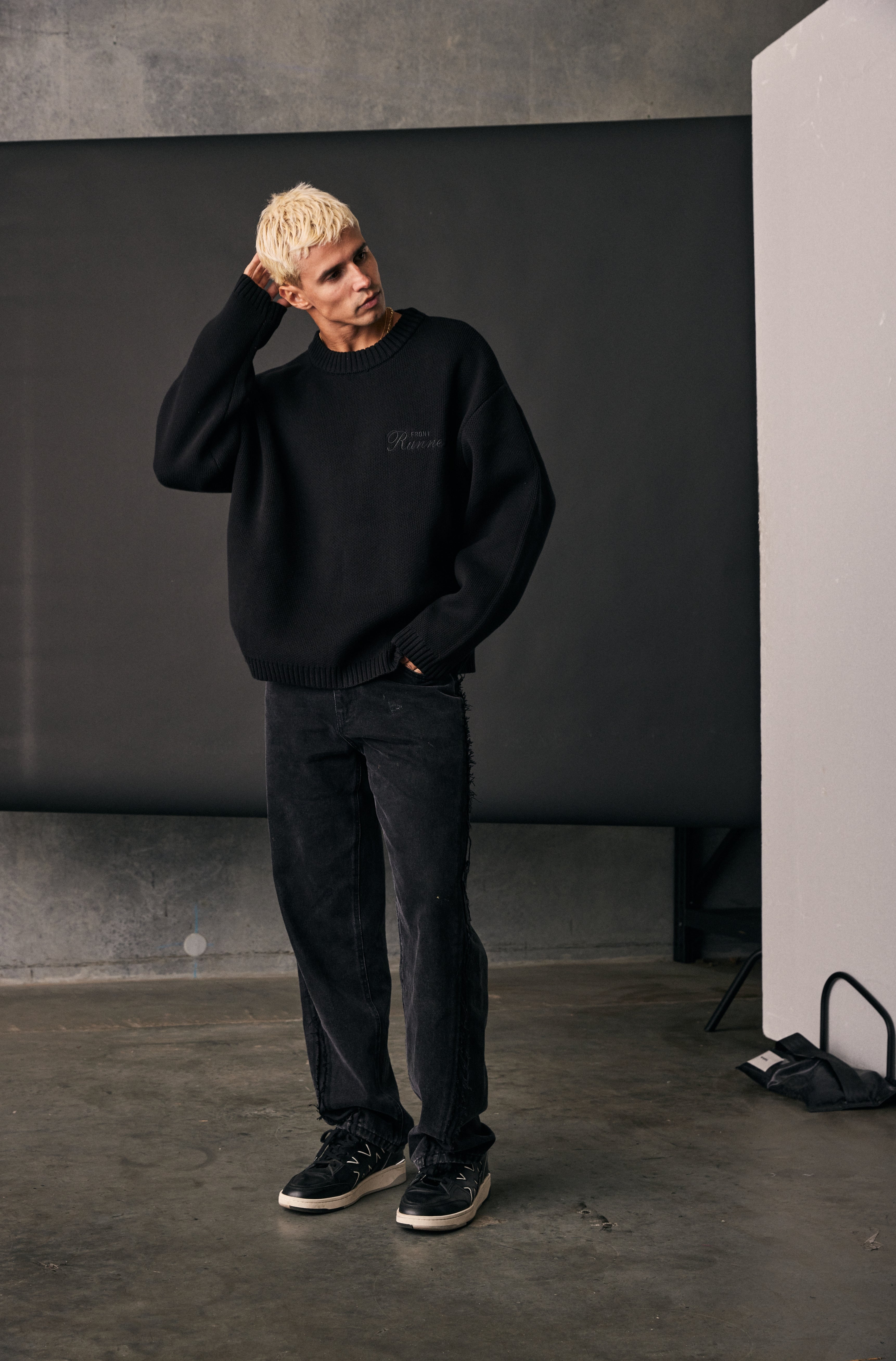Black Staple Knit Sweater