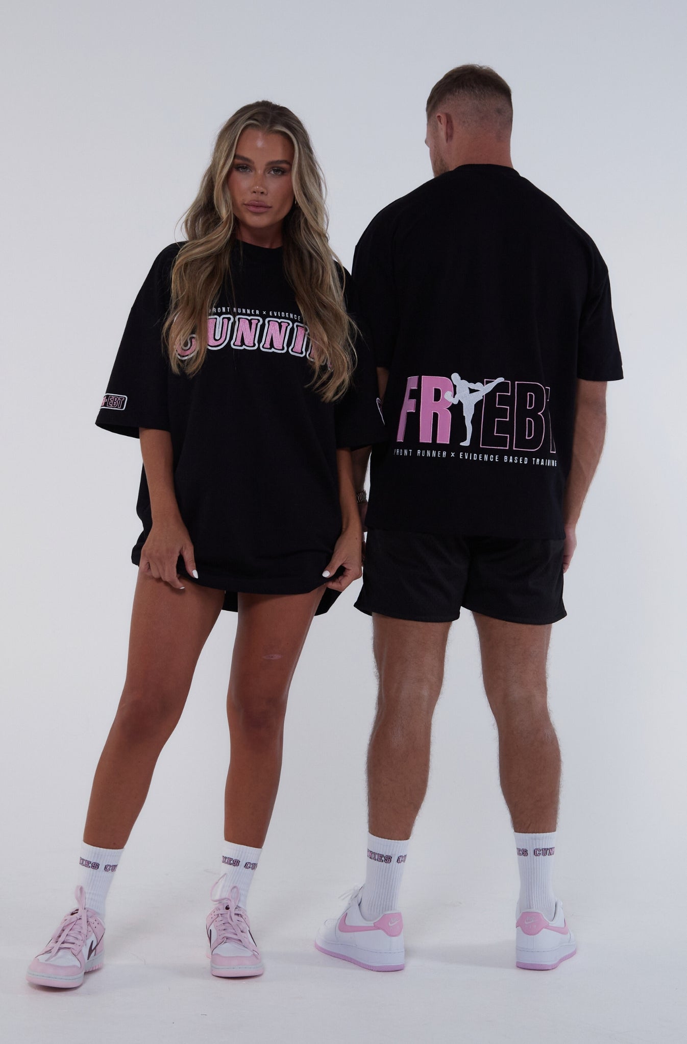 Black & Pink Spin Kick Tee by Cunnies