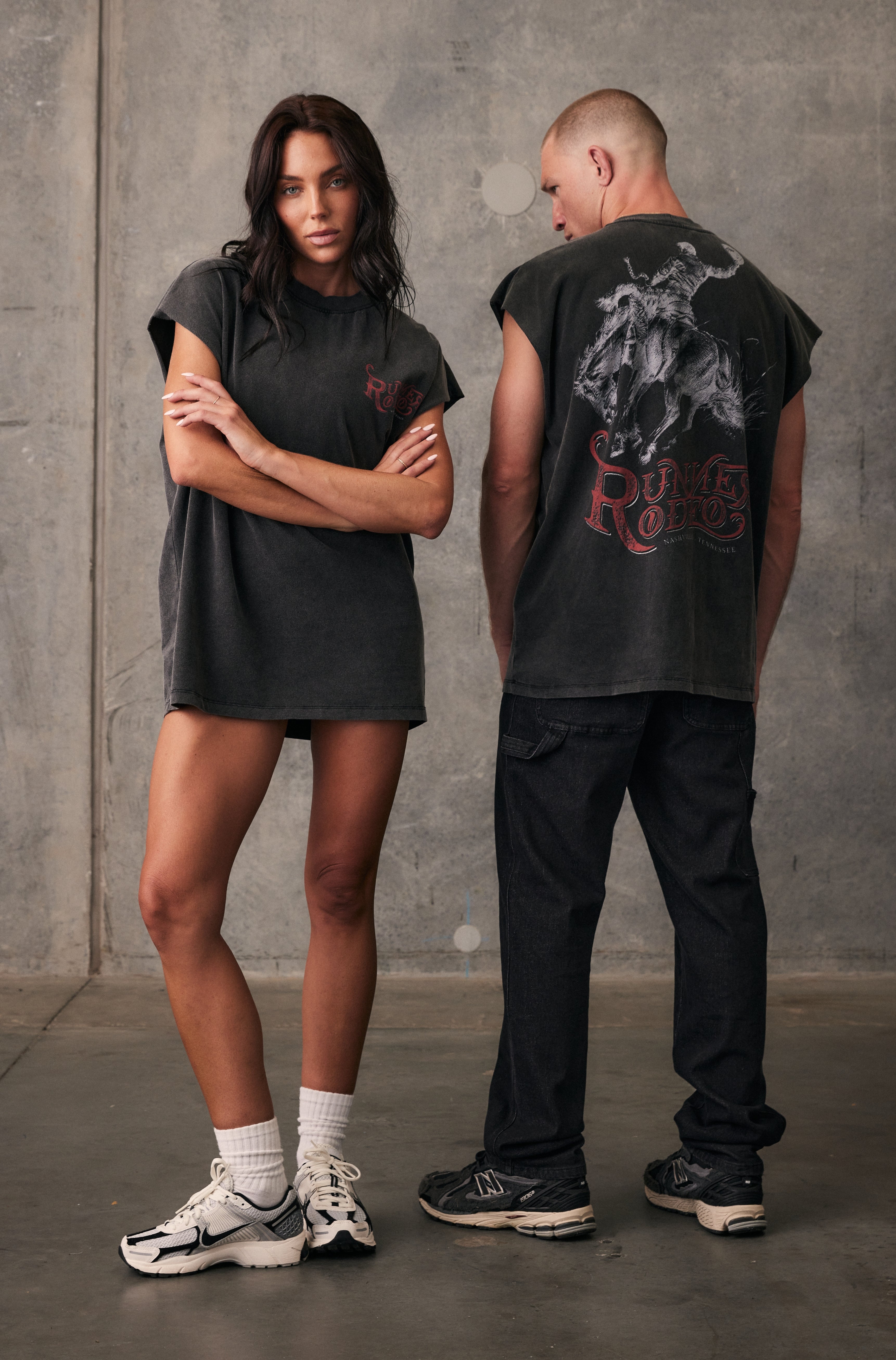 Washed Black Rodeo Tank Top