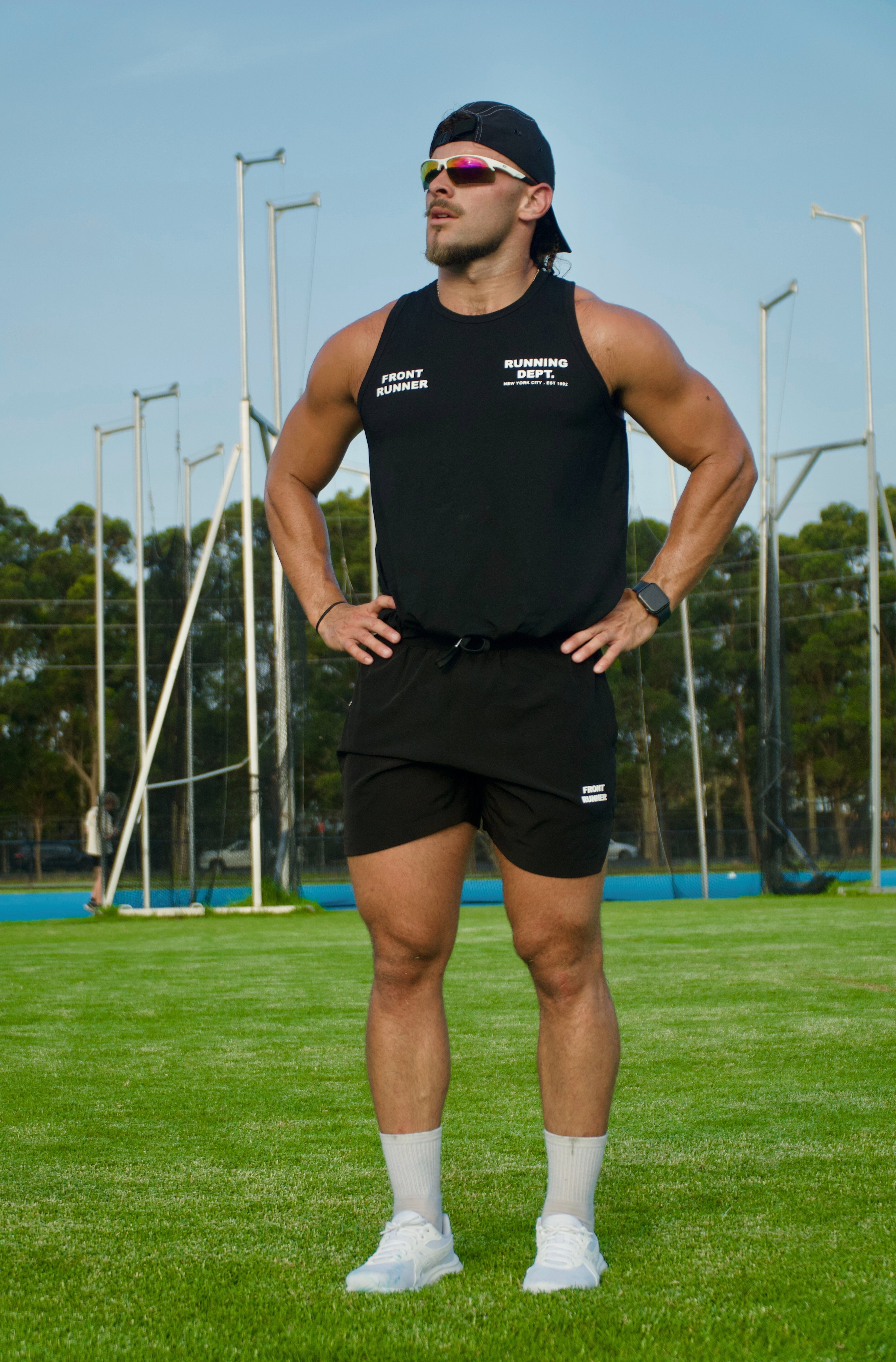 Men's Black Running Singlet for Performance