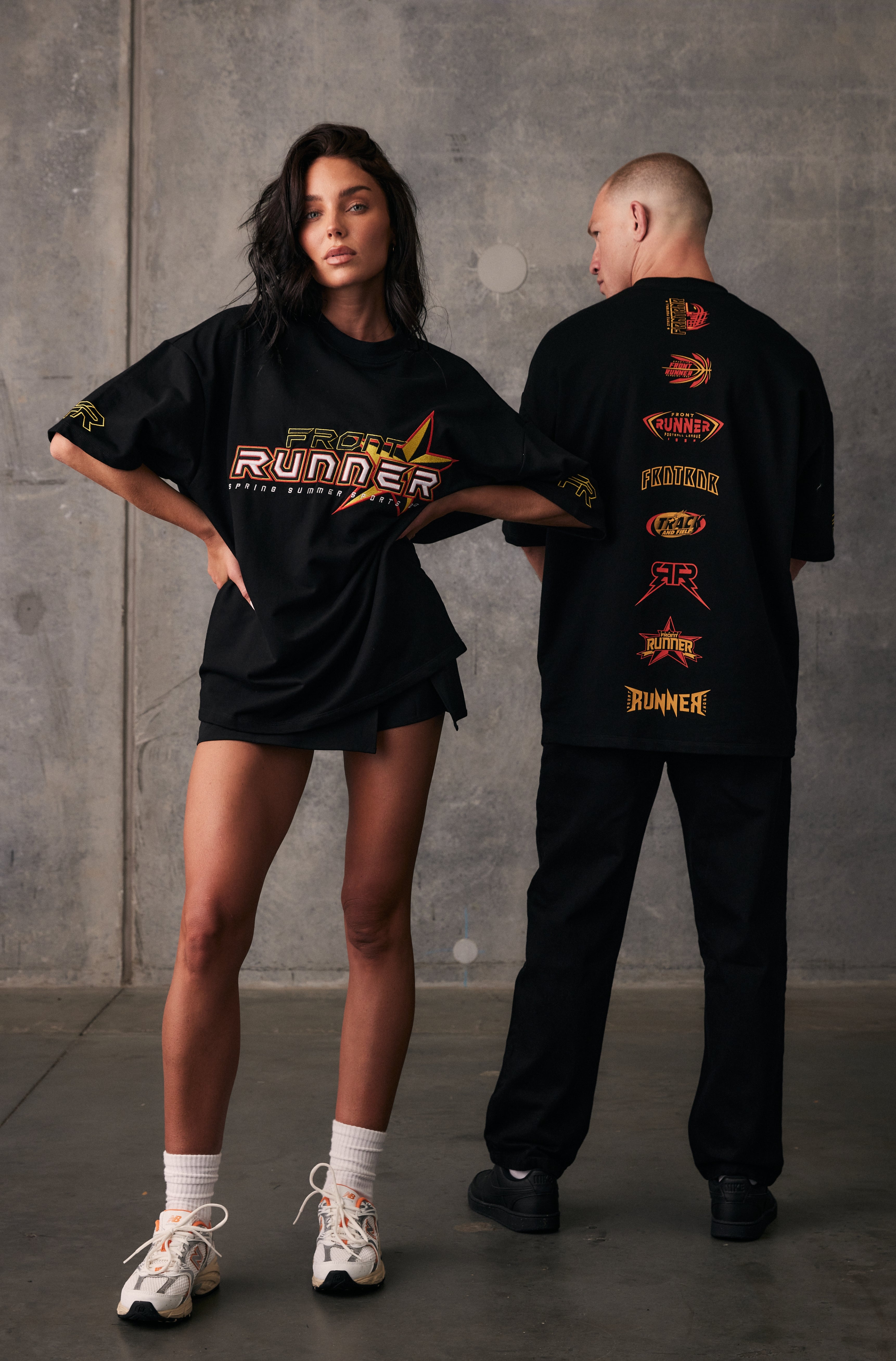 SS Runner Black Fire Logo Tee - Men's Casual T-Shirt