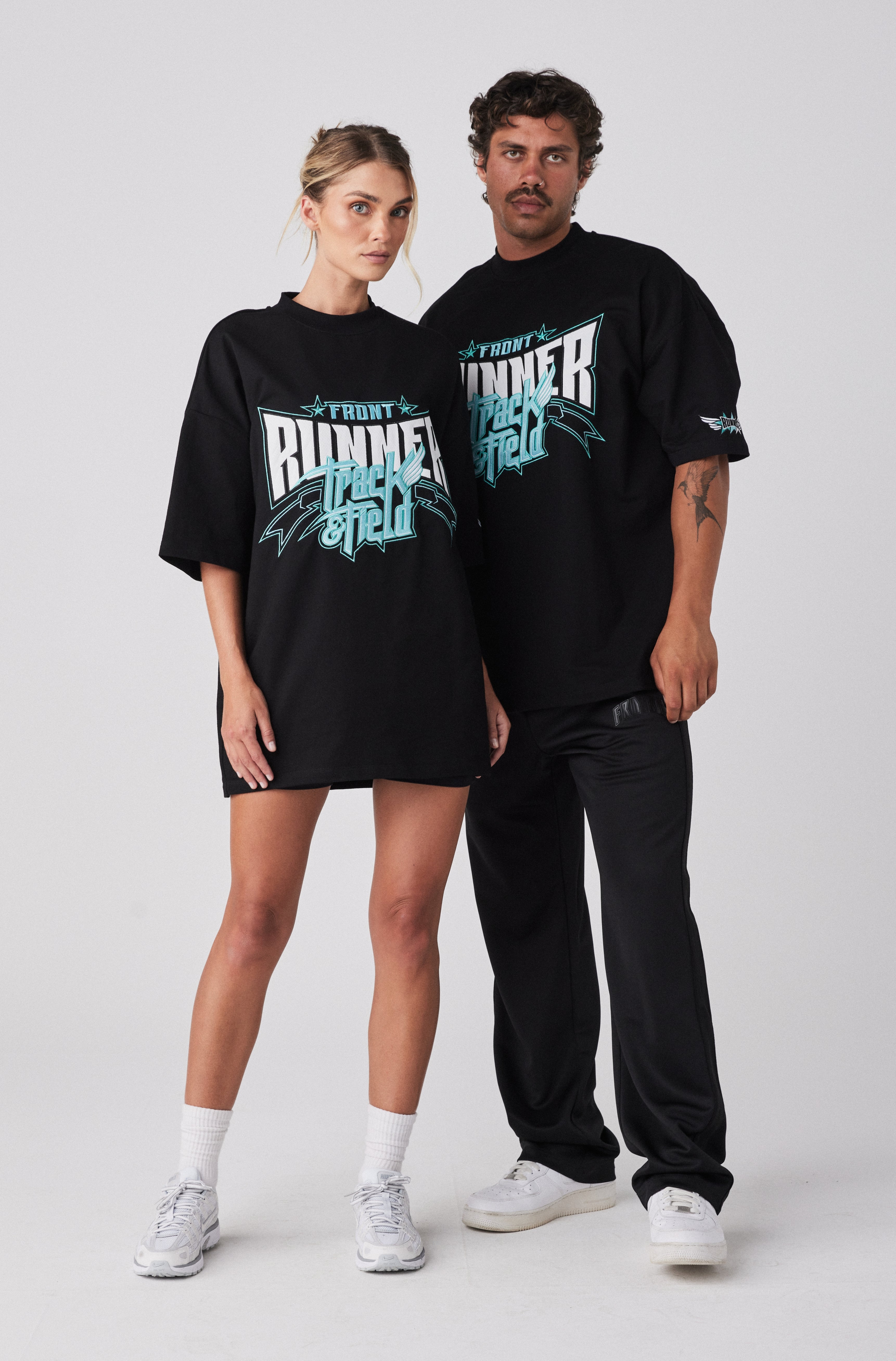 Black Tiffany Track Runner Tee for Athletes